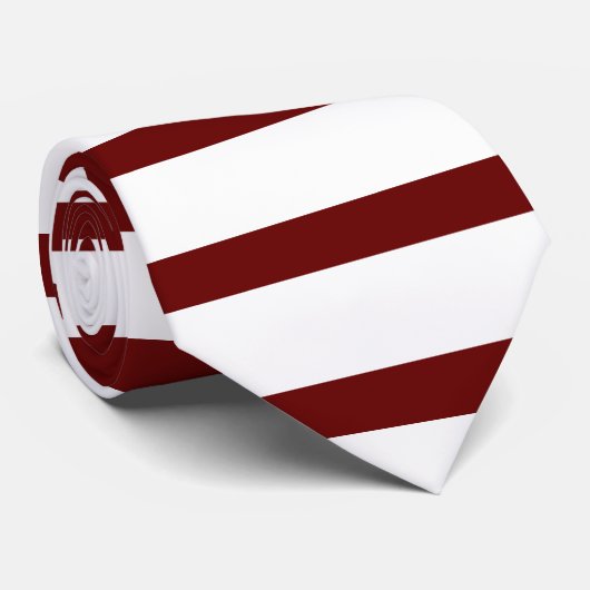 Horizontale streep wit en lepel stropdas (Opgerold)