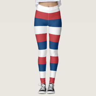 Horizontale streepjes voor de nationale vlag van S Leggings