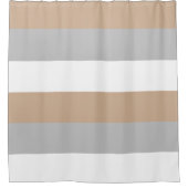 Horizontale Strepen Aarde Tonen Modern Douchegordijn (Voorkant)