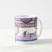 Horizontale strepen abstracte gemengde media, jouw koffiemok (Voorkant rechts)