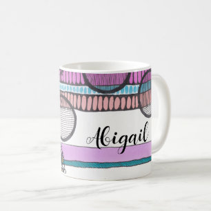 Horizontale strepen abstracte gemengde media, jouw koffiemok