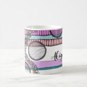 Horizontale strepen abstracte gemengde media, jouw koffiemok (Center)