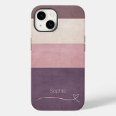 Horizontale Strepen Beige Bruin Stoffig Roos Monog Case-Mate iPhone Case (Achterkant)