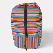 Horizontale strepen blauw roze terracotta retro toilettasje (Rechts)