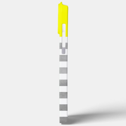 Horizontale Strepen Gele en Grijze Douanenaam Case-Mate iPhone Case (Achterkant / Links)