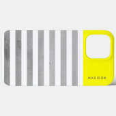 Horizontale Strepen Gele en Grijze Douanenaam Case-Mate iPhone Case (Achterkant (horizontaal))
