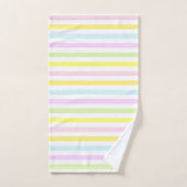 Horizontale strepen in lichte pastelkleuren bad handdoek (Handdoek)