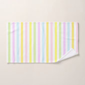 Horizontale strepen in lichte pastelkleuren bad handdoek (Handdoek)