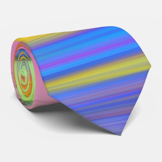 Horizontale strepen kleurig stropdas (Opgerold)