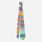 Horizontale strepen Kleurrijk monogram Stropdas (Achterkant)