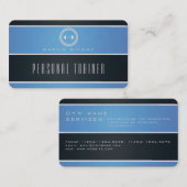 Horizontale strepen lintlucht en donkerblauw visitekaartje (Voorkant / Achterkant)