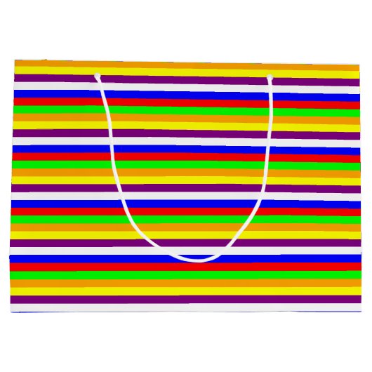 Horizontale strepen met bijna-regenboog, groot cad groot cadeauzakje (Achterkant)