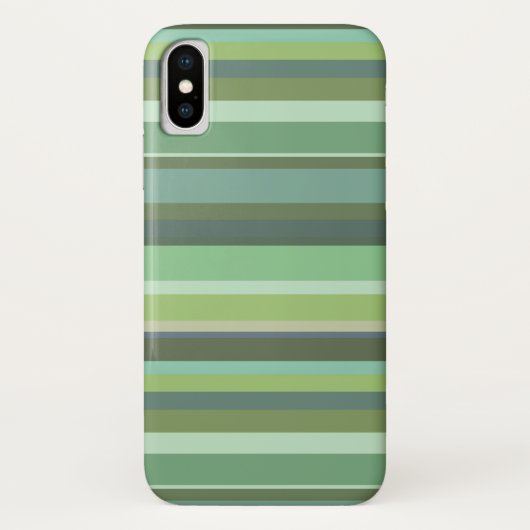 Horizontale strepen met olijfgroen Case-Mate iPhone case (Achterkant)