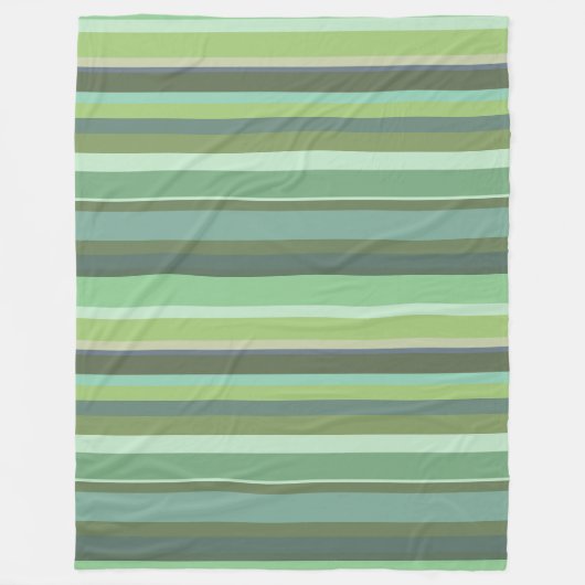 Horizontale strepen met olijfgroen fleece deken (Voorkant)