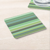 Horizontale strepen met olijfgroen kartonnen onderzetters (Schuin)
