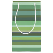 Horizontale strepen met olijfgroen klein cadeauzakje (Voorkant)