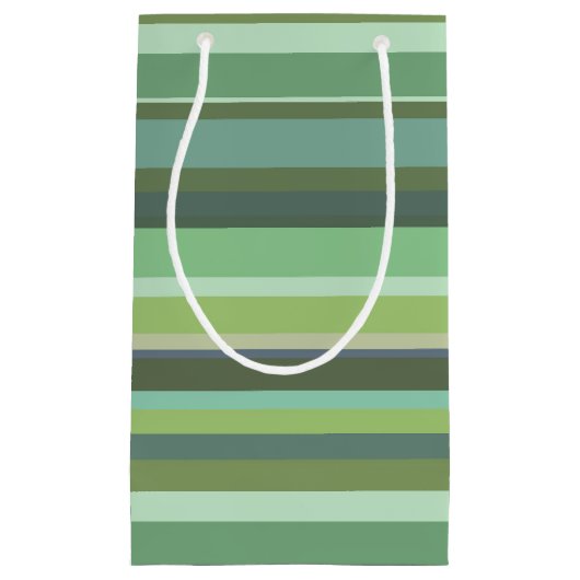 Horizontale strepen met olijfgroen klein cadeauzakje (Voorkant)
