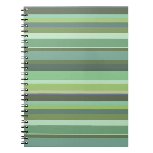 Horizontale strepen met olijfgroen notitieboek (Voorkant)