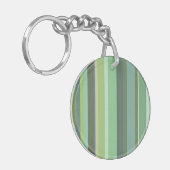 Horizontale strepen met olijfgroen sleutelhanger (Voorkant Links)