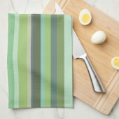 Horizontale strepen met olijfgroen theedoek (Quarter Fold)