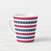 Horizontale Strepen met Sterren Patriottisch Latte Mok (Linkerhoek)