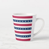 Horizontale Strepen met Sterren Patriottisch Latte Mok (Rechts)
