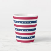 Horizontale Strepen met Sterren Patriottisch Latte Mok (Voorkant)