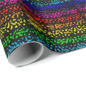 Horizontale strepen met stippen in regenboogkleure cadeaupapier (Rol Hoek)