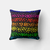 Horizontale strepen met stippen in regenboogkleure kussen (Achterkant)