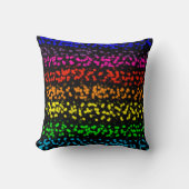 Horizontale strepen met stippen in regenboogkleure kussen (Voorkant)