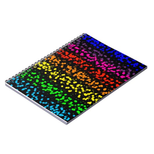Horizontale strepen met stippen in regenboogkleure notitieboek (Linkerzijde)
