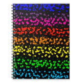 Horizontale strepen met stippen in regenboogkleure notitieboek (Voorkant)