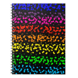 Horizontale strepen met stippen in regenboogkleure notitieboek