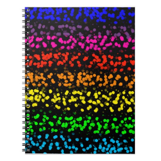 Horizontale strepen met stippen in regenboogkleure notitieboek (Voorkant)