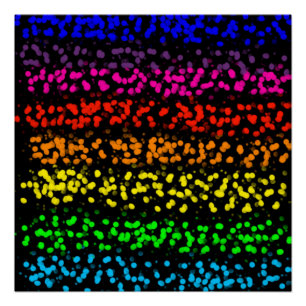 Horizontale strepen met stippen in regenboogkleure perfect poster