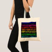Horizontale strepen met stippen in regenboogkleure tote bag (Voorkant (product))