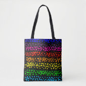 Horizontale strepen met stippen in regenboogkleure tote bag (Voorkant)