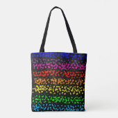 Horizontale strepen met stippen in regenboogkleure tote bag (Achterkant)
