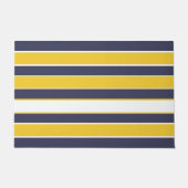 Horizontale strepen, mosterdgeel, blauw van de mar deurmat (Voorkant)