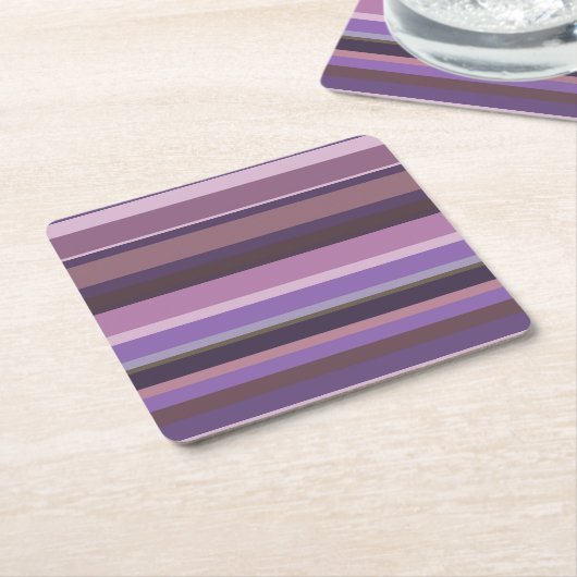 Horizontale strepen nabootsen kartonnen onderzetters (Schuin)