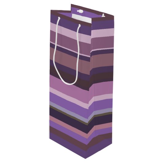 Horizontale strepen nabootsen wijn cadeautas (Voorkant Gekanteld)