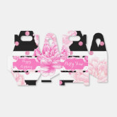 Horizontale Strepen Roze Bloemen Waterverf Verjaar Bedankdoosjes (Uitgevouwen)