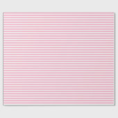 Horizontale strepen roze & wit cadeaupapier (Vlak)