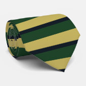 Horizontale strepen voor groen goud en zeemacht stropdas (Opgerold)