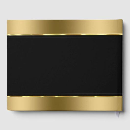 Horizontale strepen voor zwart en goud gastenboek (Achterkant)