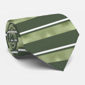 Horizontale Stripe Patroon Green ID862 Stropdas (Opgerold)