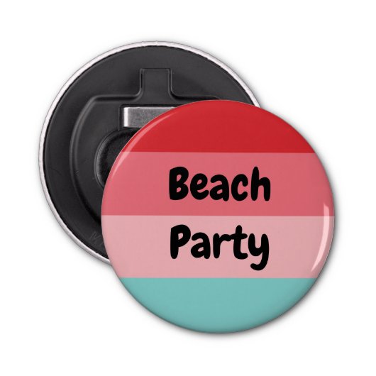 Horizontale Striped Funny Beach Party Button Flesopener (Voorkant)