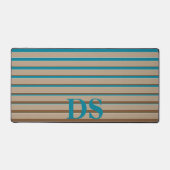 Horizontale Stripes Bruin- en Blauw Monogram Bureaumat (Voorkant)