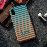 Horizontale Stripes Bruin- en Blauw Monogram