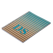 Horizontale Stripes Bruin- en Blauw Monogram Notitieboek (Linkerzijde)